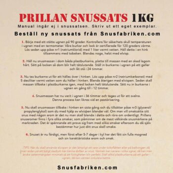 Prillan Manual för snustillverkning