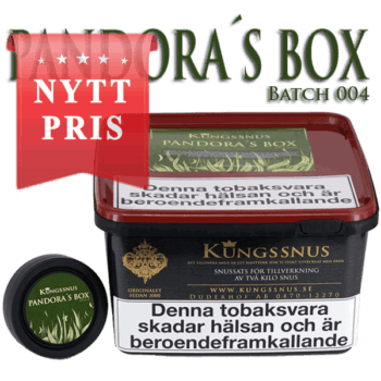 Den fjärde snussatsen i Pandoras Box serien från Kungssnus. Där priset på råvarorna inte spelar någon roll. Beställ snussatsen från Snusfabriken.com