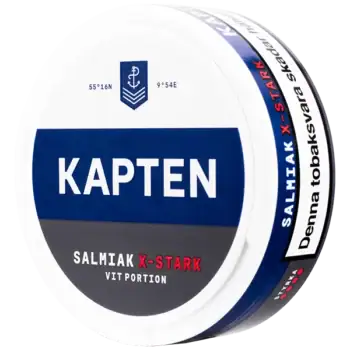 Kapten Salmiak X-Stark Vit Portion