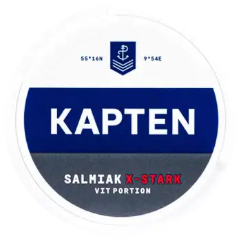 Kapten Salmiak X-Stark Vit Portion