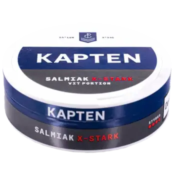 Kapten Salmiak X-Stark Vit Portion