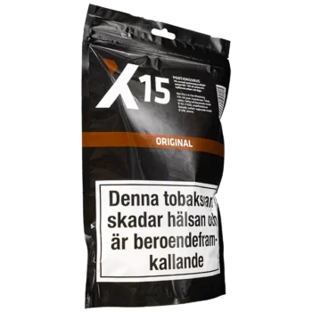 X-15 Original Portionssnus Förpackning Fotad I Vinkel Påssnus Snusförpackning