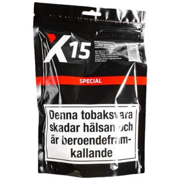 X-15 Special Portionssnus Softpack Påse Förpackning Snus Tobakssnus