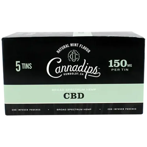 En låda med Cannadips Natural Mint Flavor CBD Portion