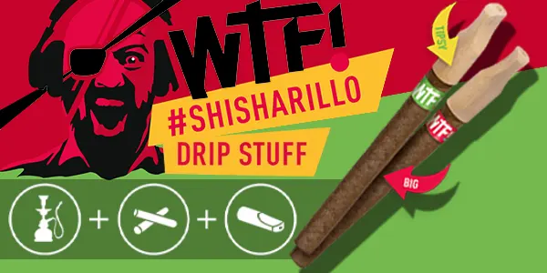 WTF! Shisharillo Cigariller med smak av shishatobak och med ett munstycke av trä. Köp alla versioner online  med snabba leveranser