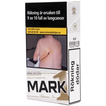 Mark Adams No 1 Original Gold 100´s är ett omtyckt lågprismärke av cigaretter. Dessa är de mildare cigaretterna i sortimentet av Mark Adams No 1. Beställ fraktfritt från Snusfabriken.com