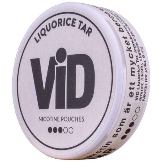 VID Liqourice Tar Slim All White Portion - Vinkel