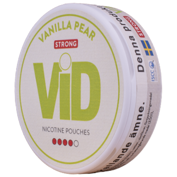 VID Vanilla Pear Strong Slim All White Portion - Vinkel