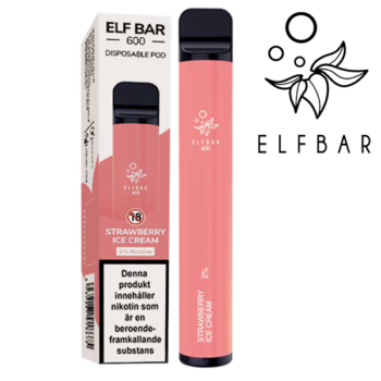 Elf Bar 600 Strawberry Ice Cream 20 mg Engångsvape