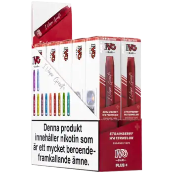 IVG BAR PLUS+ Strawberry Watermelon 20 mg Jordgubb Vattenmelon Melon E-cigarett Engångsvape Vape