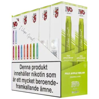 IVG BAR PLUS+ Fuji Apple Melon 20 mg Japanska Äpple Engångsvape Vape E-cigarett Nikotin