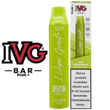 IVG BAR PLUS+ Fuji Apple Melon 20 mg Japanska Äpple Engångsvape Vape E-cigarett Nikotin