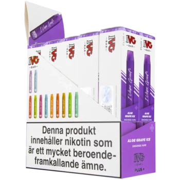 IVG Bar Plus+ Aloe Grape Ice 20 mg 10-pack display