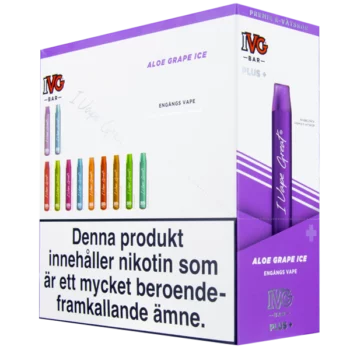 IVG Bar Plus+ Aloe Grape Ice 20 mg 10-pack display