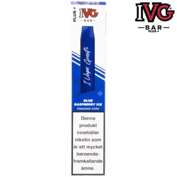 IVG Bar Plus+ Blue Raspberry Ice 20 mg Vapeförpackning