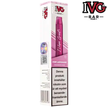 IVG BAR PLUS+ Pink Lemonade 20 mg Vejp förpackningens sida