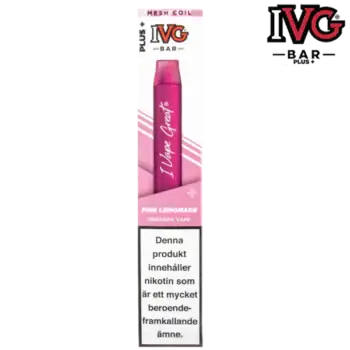 IVG BAR PLUS+ Pink Lemonade 20 mg Vejp förpackningens sida