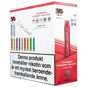 IVG BAR PLUS+ Strawberry Raspberry Pink Apple 20 mg