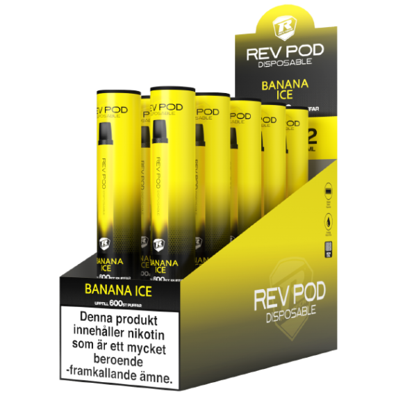 REV POD Banana Ice 10 mg - 10 pack.