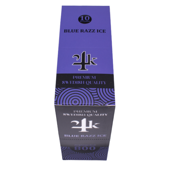 24K Blue Razz Ice 14 mg. 10 pack E-cigaretter