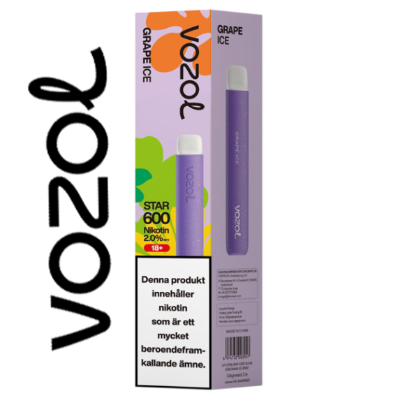 VOZOL Star 600 Grape Ice 20 mg e-cigarett.