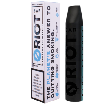 Riot Bar Menthol Ice 20 mg - förpackning och enhet