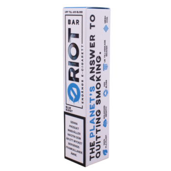 Riot Bar Blue Burst 20 mg - förpackning sidan.