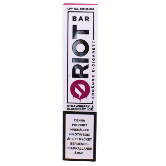 Riot Bar Strawberry Blueberry Ice 20 mg - förpackning.