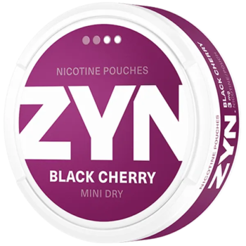 ZYN Black Cherry Mini Dry Portion - Profil från vänster.