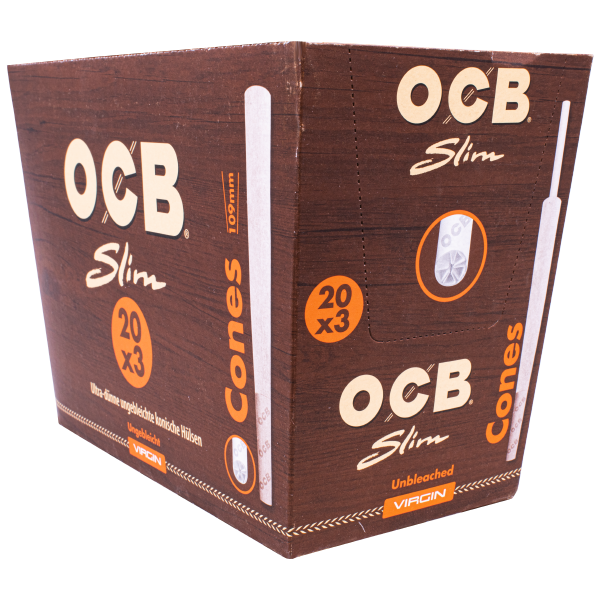 cônes OCB Virgin Slim - papier non blanchi 