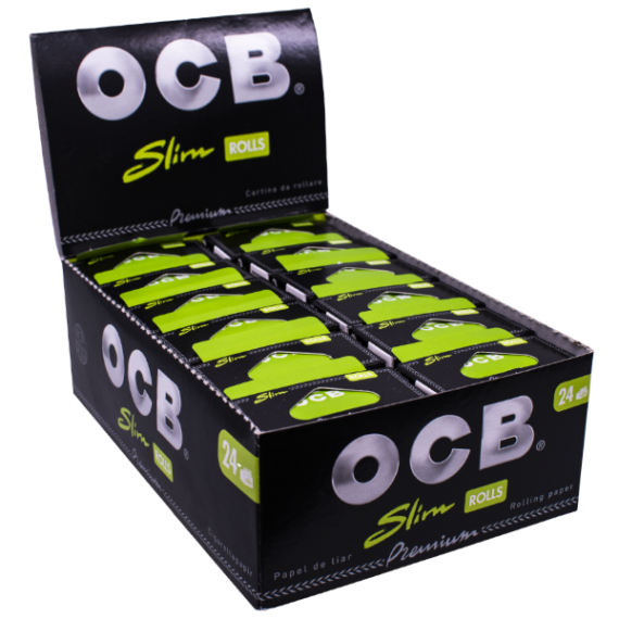 OCB Premium Slim Rolls Rullpapper öppen displayförpackning