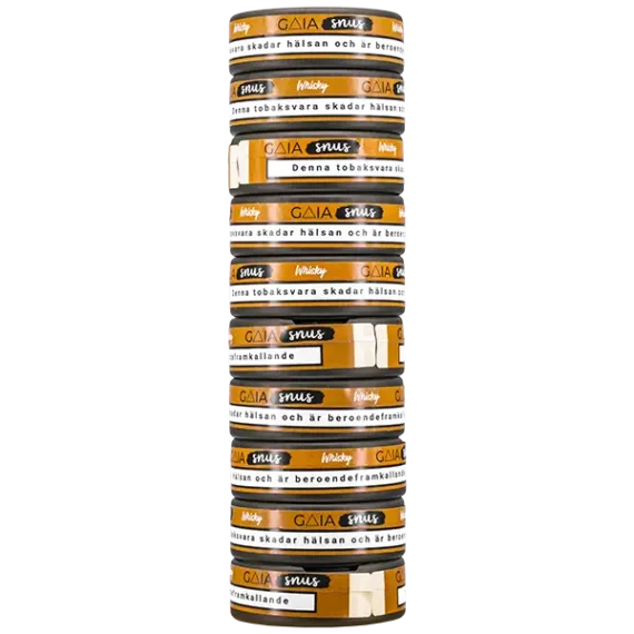 Gaia Whisky Lössnus 10 Pack Stock Snus