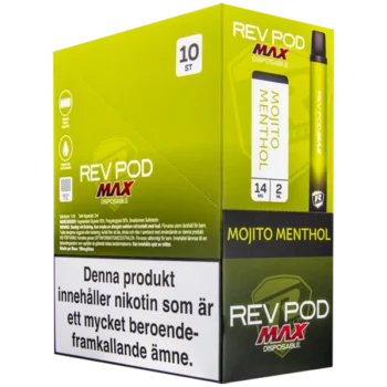 Rev Pod MAX Mojito Menthol 14 mg Displayförpackning