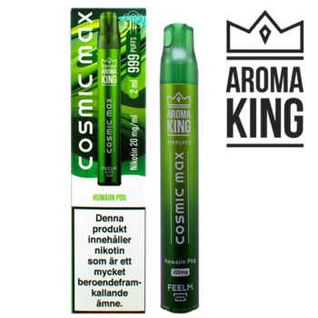Aroma King Cosmic Max Hawaiian Pog 20 mg engångsvape i förpackning