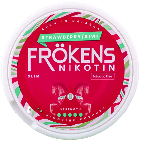 Frökens Nikotin Strawberry Kiwi Slim All White Portionssnus Framsida