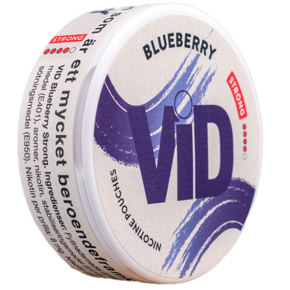 VID Blueberry Strong snusdosa vinklad