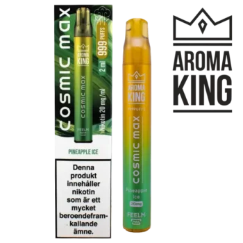 Aroma King Cosmic Max Pineapple Ice 20 mg engångsvape i förpackning