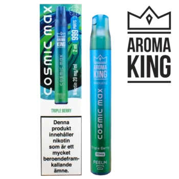 Aroma King Cosmic Max Triple Berry 20 mg engångsvape i förpackning