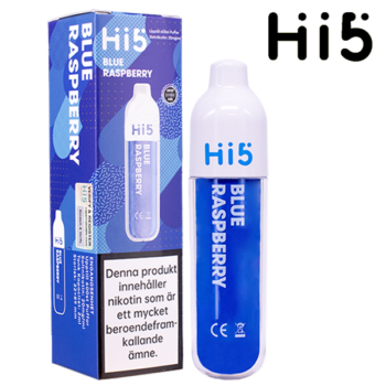 Hi5 Blue Raspberry 20 mg engångsvape i förpackning