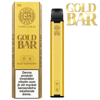 Gold Bar Mesh Blue Raspberry 20 mg engångsvape i förpackning