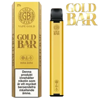 Gold Bar Mesh Bora Bora 20 mg engångsvape i förpackning
