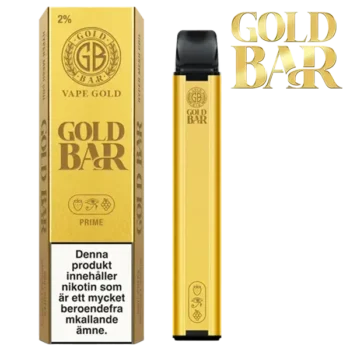 Gold Bar Mesh Prime 20 mg engångsvape i förpackning