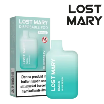 Lost Mary Blueberry 20 mg Engångsvape i förpackning