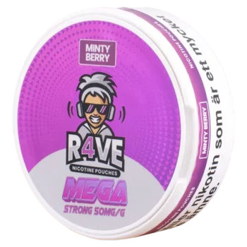 R4ve Minted Berry 25 mg All White Portion