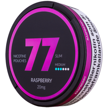 77 Raspberry Slim 20 mg All White Portion