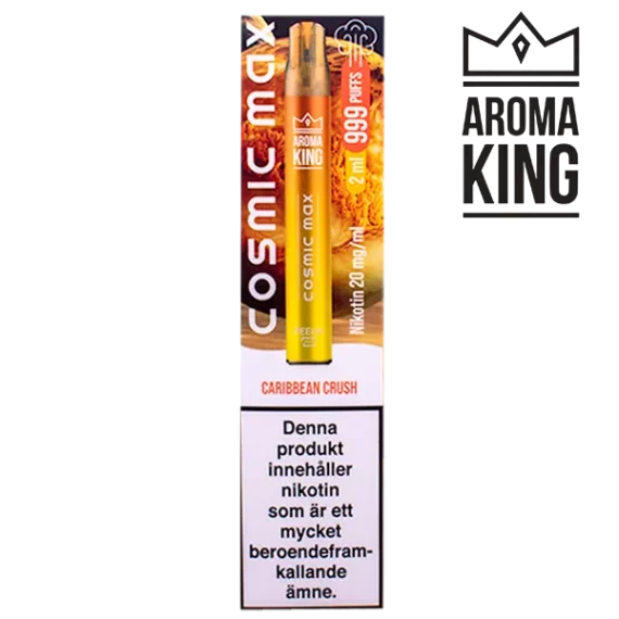 Aroma King Cosmic Max Caribbean Crush 20 mg gul vapeförpackning