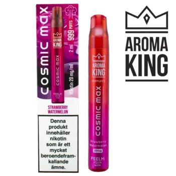 Aroma King Cosmic Max Strawberry Watermelon 20 mg engångsvape i förpackning