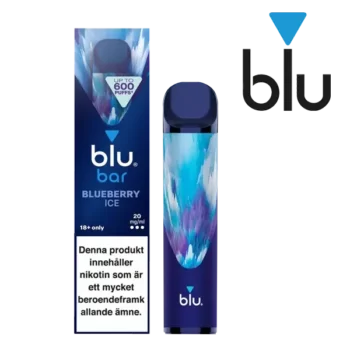 Blu Bar Blueberry Ice 20 mg engångsvape i förpackning