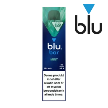 Blu Bar Mint 20 mg blå vapeförpackning