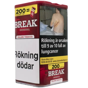 Break Original 90 gram Rulltobak som räcker upp till 200 stycken cigaretter. En större förpackning till ett lägre pris. Köp fraktfritt från Snusfabriken.com